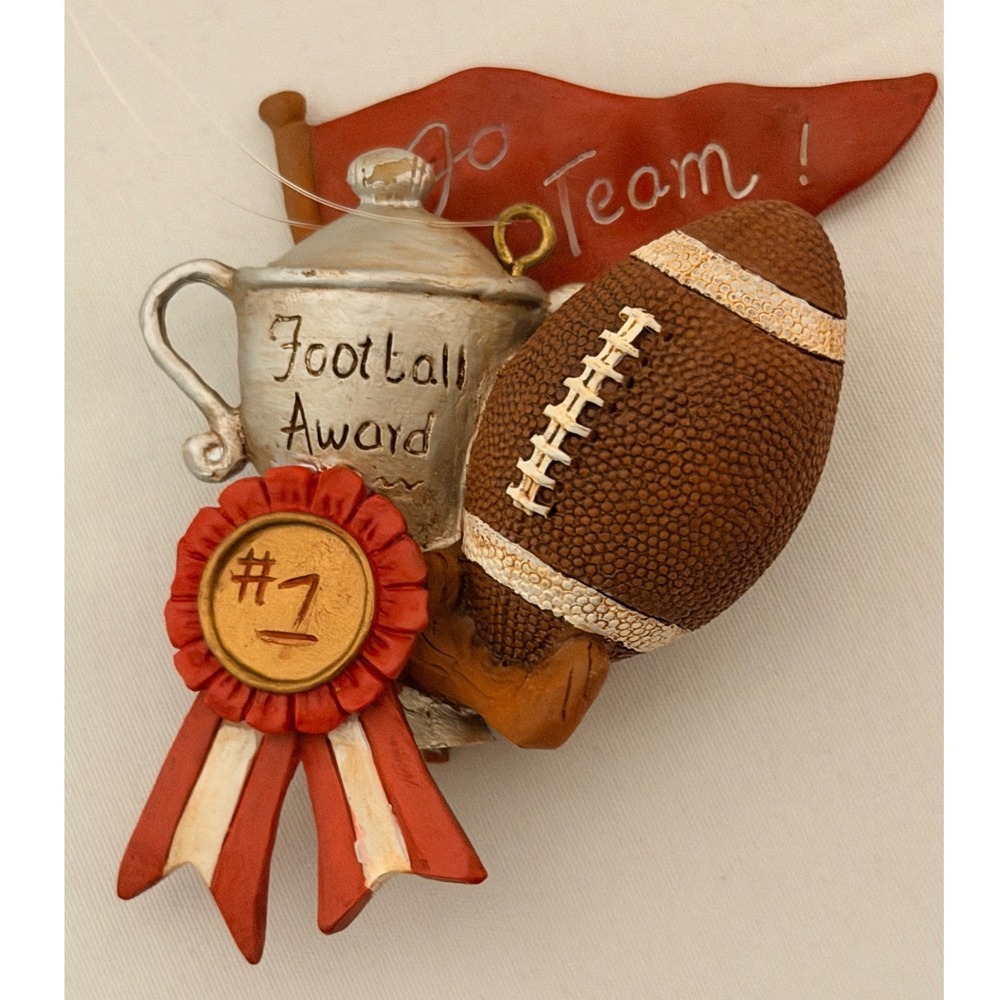 Russ Christmas Ornament Football Award Classic Memories Sports Decor Vintage